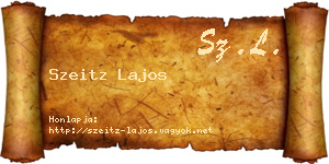Szeitz Lajos névjegykártya